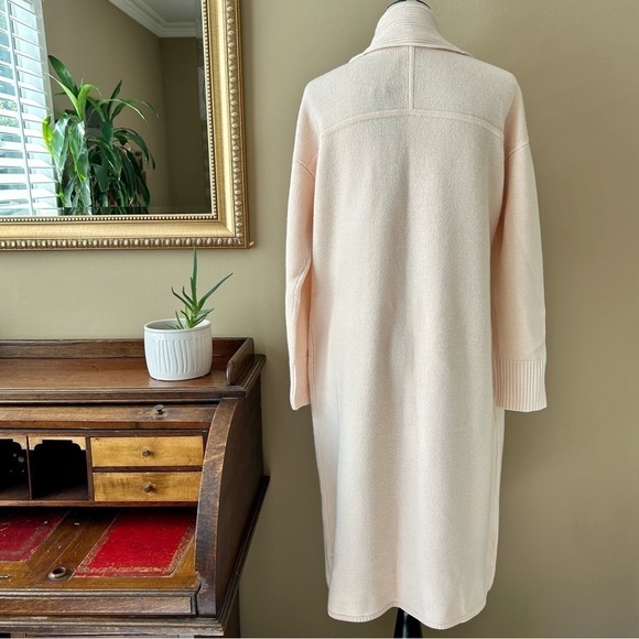 Allbirds Ivory Wool Cardi Long Merino Wool Duster Cardigan Shawl Collar S M New - Picture 6 of 12